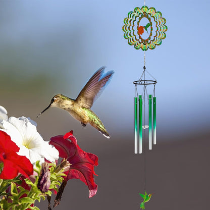 TUOKING Wind Chimes for Outside 3D Hummingbird Wind Spinner Windchimes Outdoor Hanging Decor for Garden Patio, Unique Gift for Mom,Women,Chimes Lovers