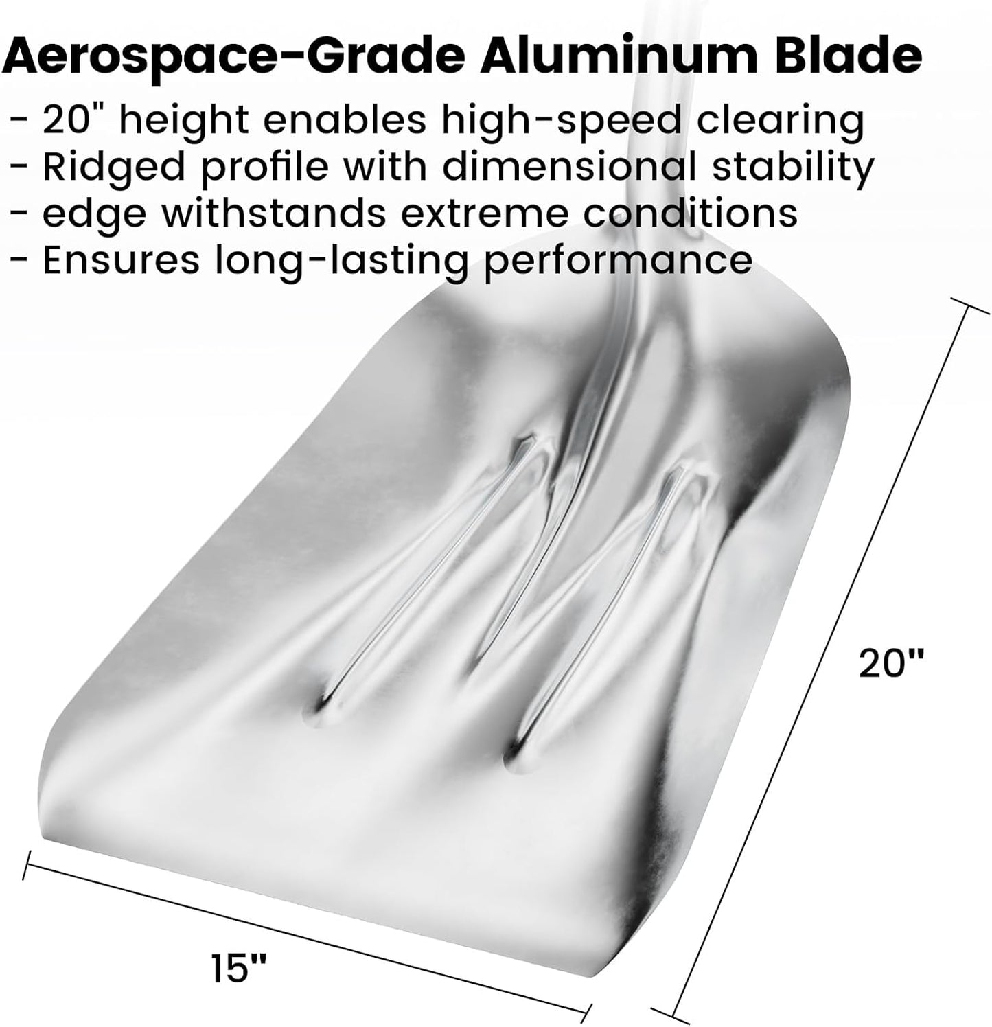 Aluminum Shovel with D-Handle - Stable While Light Weight (2.5 lbs) 20" Blade - Reinforced Edge Ergonomic Design Folding with Threaded Connection