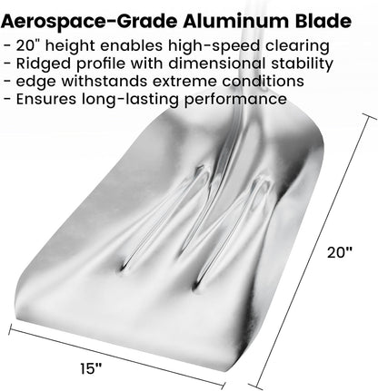 Aluminum Shovel with D-Handle - Stable While Light Weight (2.5 lbs) 20" Blade - Reinforced Edge Ergonomic Design Folding with Threaded Connection