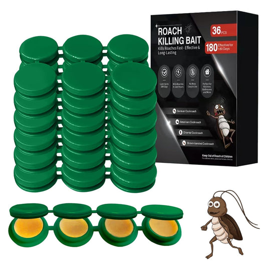 36 Pack Cockroach Gel Bait, Highly Effective Roach Killer Indoor Infestation Solution, Fast Acting Cockroach Killer Indoor Home Kitchen Use, Easy to Apply & No Mess Roach Bait, Long-Lasting