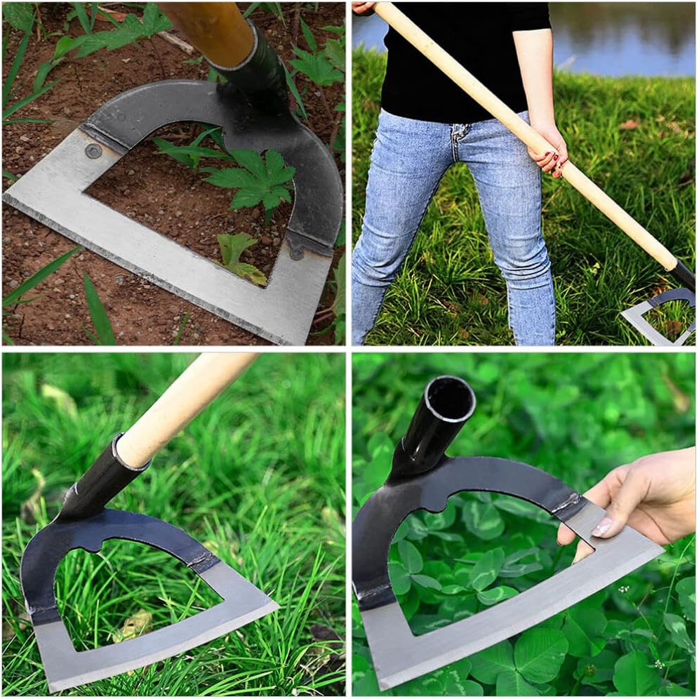 DOITOOL Stainless Steel Garden Hoe Tool Hollow Weeding Cultivator for Soil Loosening Planting and Tillage 8.38X5.51 Inches Durable Gardening Hand Tool