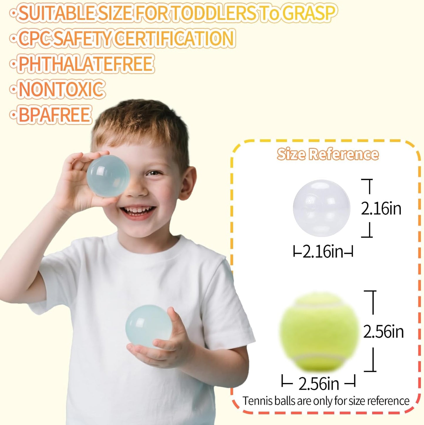 Ball Pit Balls for Kids, Plastic Refill 2.2 Inch Balls, 100 Pack, Bright Colors, Phthalate and BPA Free, Includes a Reusable Storage Bag with Zipper