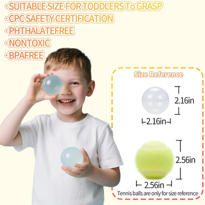 Ball Pit Balls for Kids, Plastic Refill 2.2 Inch Balls, 100 Pack, Bright Colors, Phthalate and BPA Free, Includes a Reusable Storage Bag with Zipper