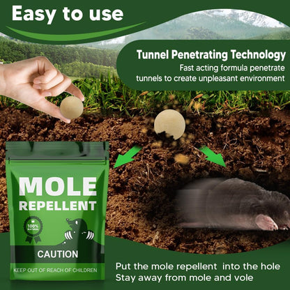 Mole Repellent Outdoor, Gopher Repellents, Vole Repellent for Lawn, Natural Groundhog Repellent, Safe for People & Pets, Mole Repellent for Lawn and Garden, 3 Months Protection -8P