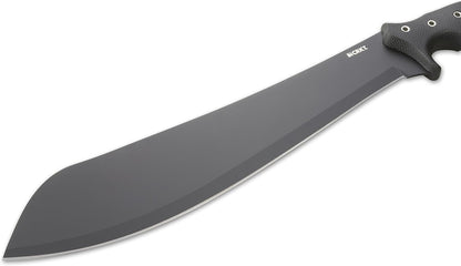 CRKT Halfachance Fixed Blade Parang Machete: 18 Inch Black Powder Coated Carbon Steel Parang Style Blade with Nylon Sheath for Survival, Hunting & Camping K920KKP