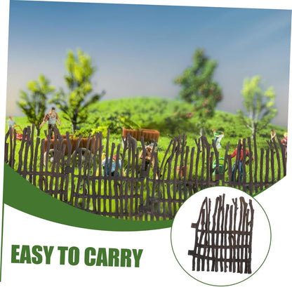 4PCS Miniature Garden Fence Fairy Garden Accessories for Dollhouse DIY Landscape Decoration Lightweight and Portable for Architectural Models and Scenic Designs