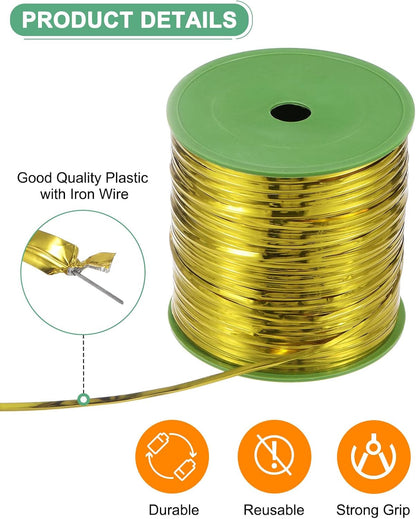 Metal Twist Ties, 350 Yards Metallic Twists Tie Bread Twisty-Ties for Party Decoration/Garden Plant/Gift Wrapping Bag/Cake/Pops Candy/Bakery Bags [Gold]