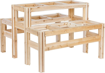 Greenes Fence Two-Tiers Nine Bucket Elevated Cedar Wood Garden Frame, 43 in. x 43 in. x 30 in. - Made in USA with North American Cedar