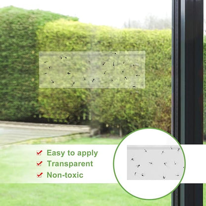 150 Pack Window Fly Trap, Fruit Fly Traps Indoors, Fly Paper Sticky Strips, Fly Traps for Indoors Clear