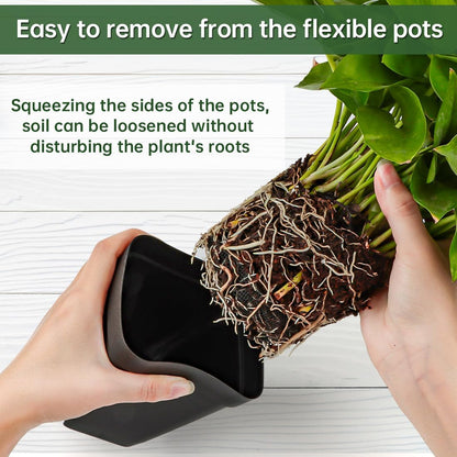 Small Plant Pots 3.5 Inch, 120 Pcs Nursery Pots with Drainage Holes, Durable Plastic Succulents Pots for Seedlings, Cuttings (Black)