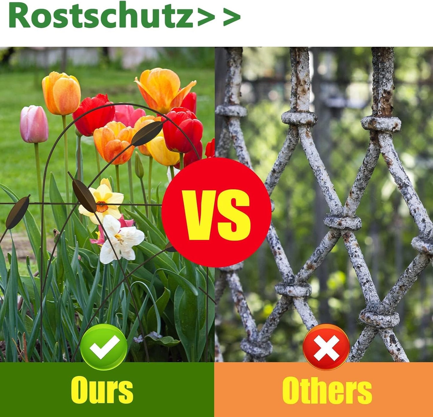 Metal Decorative Garden Fence Border, 32 in x 16 ft,Rustproof Wrought Iron Landscape Fencing for Flower Bed, Trees (Dark Brown)
