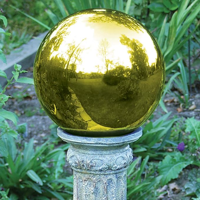 RSR Industries Echo Valley 8104 10-Inch Glass Gazing Globe, Gold