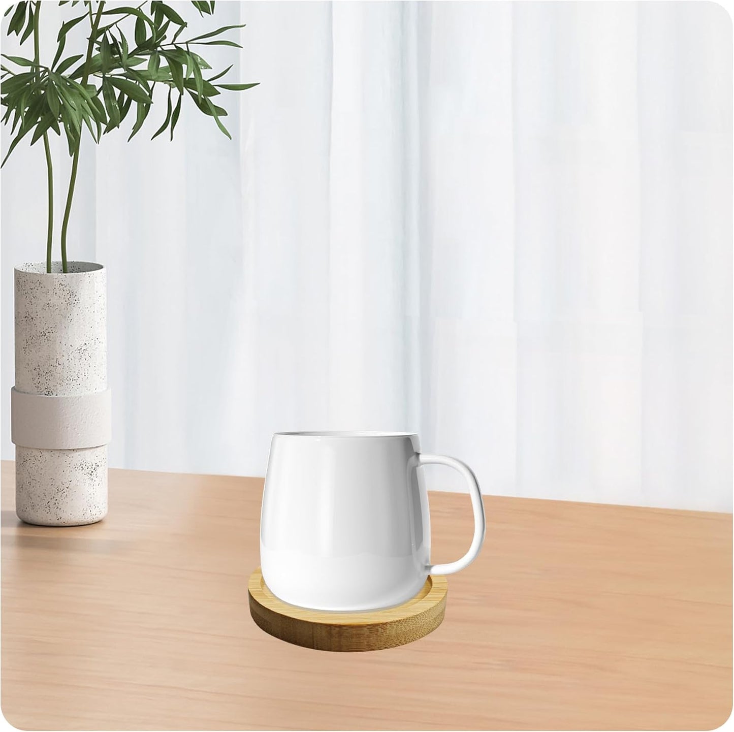 6Pcs 3” Bamboo Plant Saucer, Round Pot Tray for Indoor Planters, Succulent Holder Drainage Tray, Versatile Coaster Set for Home Office Decor