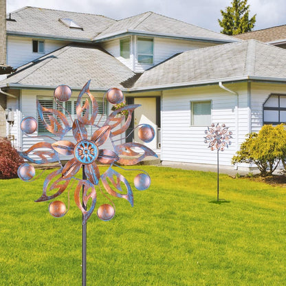 VEWOGARDEN 2PCS Metal Wind Spinners, Waterproof Wind Sculptures & Spinners Small Garden Art Outdoor Wind Spinner Kinetic Wind Spinner for Yard and Lawn