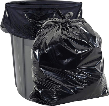 Aluf Plastics 40-45 Gallon Trash Bags (2 MIL - Pack of 50) 40" x 46" - Large Heavy Duty Can Liners - Plastic Black Garbage Bags for Lawn, Leaf, Contractor, Yard, Outdoor use