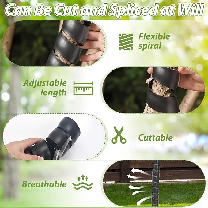 8 PCS Tree Trunk Protector, 16 Size Tree Protectors, Diameter Multiple Dimensions, Spiral Trunk Covers Protect The Bark from Deer and Rodents