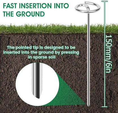 50pcs Landscape Fabric Pins, Bold 8 Gauge Galvanized Steel Garden Staples, Landscape Fabric Staples Tent Stakes Yard Stakes for Decoration Weed Barrier (50 X 6in)