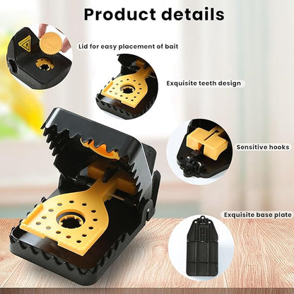 Mouse Traps, Reusable Rat Trap Outdoor Indoor, Rat Traps Indoor for Home, Plastic Mousetraps Mice Traps for House Basement/Garage/Attic Anywhere 9Set Mouse Traps(2L+6S+1Clip)