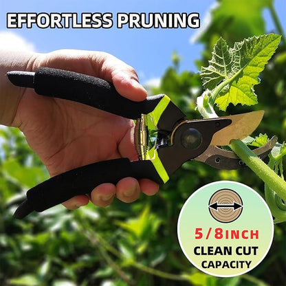 Loppers Hedge Clippers Garden Shears, 3PCS Yard Tools Combo Set Tree, Shrub & Bush Care Kit for Lawn Garden, Branch Cutter with Compound Action Tree Trimmer & Trimming Borders