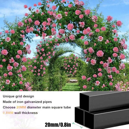 Garden Arbor, Metal Wedding Arch for Ceremony Party, Garden Trellis for Climbing Plants Outdoor, Wide 55" 71" 87" 103" 118" 134" Garden Arch Stand for Garden, Backyard, Lawn(Black,71" x 91" x 16")
