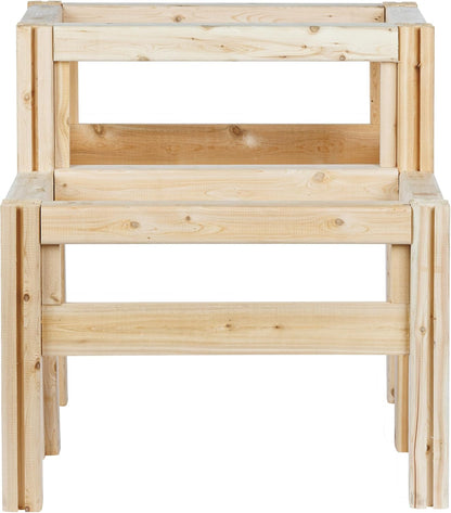 Greenes Fence Two-Tiers Four Bucket Elevated Cedar Wood Garden Frame, 30 in. x 28 in. x 30 in. - Made in USA with North American Cedar