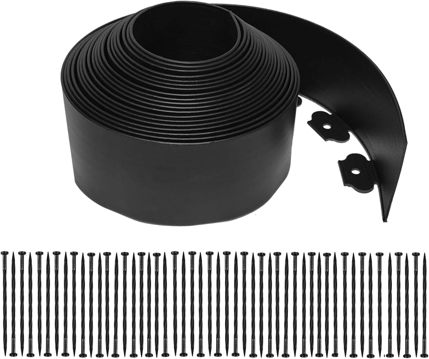 Landscape Edging Kit,40FT Plastic Garden Edging with 50 Stakes,4.5 Inch Tall Lawn Edging for Yard,Lawn,Flower Gardens Border (Black, 40FT)