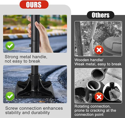 Steel Tamper Tool, Heavy Duty Garden Ground Steel Tamper Tool Kit Long Handle 58 Inch, 8x8” Square Dirt Hand Tamper Landscaping Garden Tools for Leaving Soil, Sand, Gravel, Asphalt, Driveway