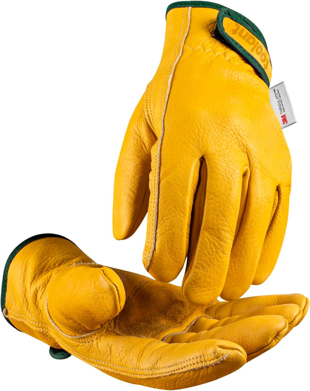 Winter Leather Work Gloves, Warm Thinsulate Lining for Cold Weather Work, 100% Full Grain Cowhide with Abrasion and Puncture Resistance, Size Medium