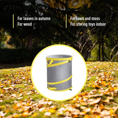 Jardineer Collapsible Trash Can for Camping Parties, Reusable Yard Waste Bags, Pop Up Garden Bag with a Drainage Hole(30 Gallon)