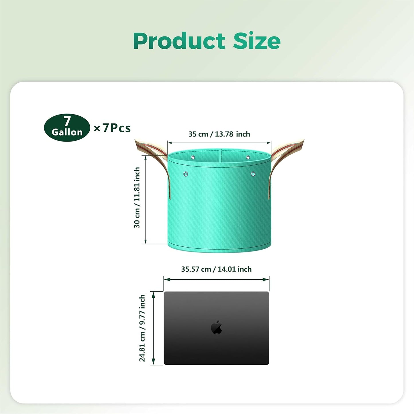 7 Pcs 7 Gallon Potato Grow Bag, PE Garden pots Plant Grow Bag with Branch-Binding Holes and Drain holefor for Vegetables, Strawberries, Flowers