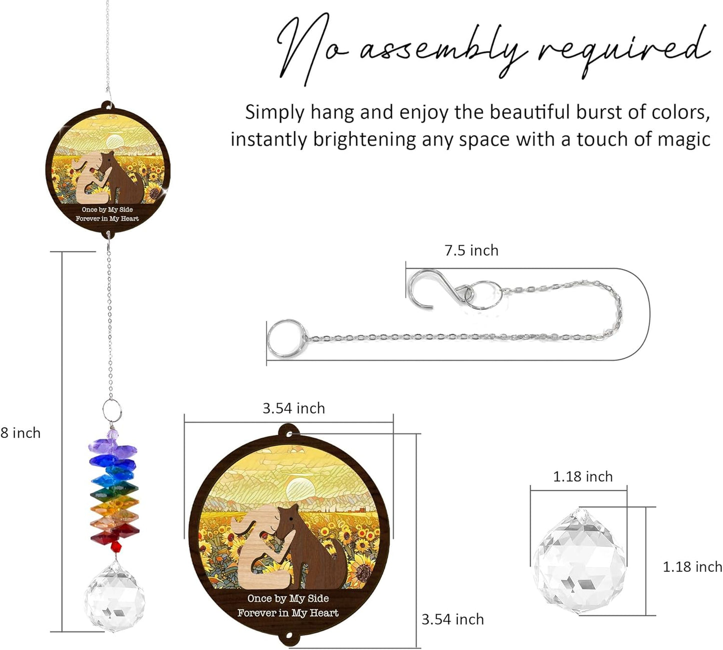 2 Layered Ornament Suncatcher Birthday Gifts for Dog Lover - Pet Memorial Suncatcher - Dogs Sympathy Hanging Ornament - Pet Sympathy - Thoughtful Remembrance - Rainbow Maker