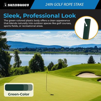 24" Golf Rope Stake - Square Stake (UV Resistant) (24 inch, 2, Count)