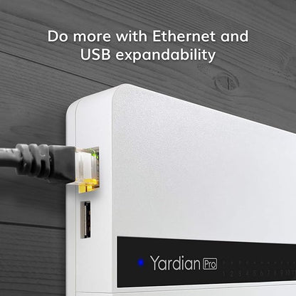 Yardian Pro Smart Sprinkler Controller 8 Zone - Control Buttons, Apple HomeKit, Alexa, Google Assistant and Home Assistant Compatible, Enhanced Wi-Fi, RJ45, Level VI Worldwide Power Supply