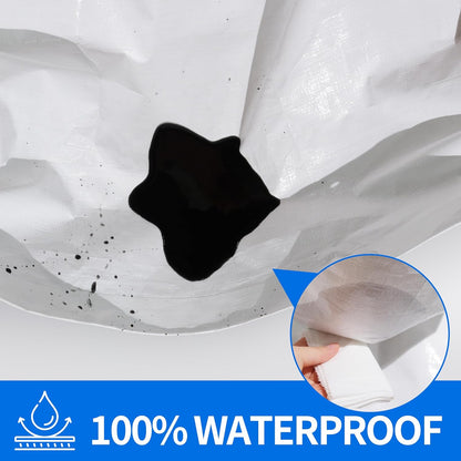 Tarp 6x8(2packs) ft Heavy Duty 12mil 100% Waterproof High Durability Multipurpose,Uv Resistant,White Tarp Suitable for Swimming Pools, Boats, Camping, Courtyards, Etc -by MVPNET
