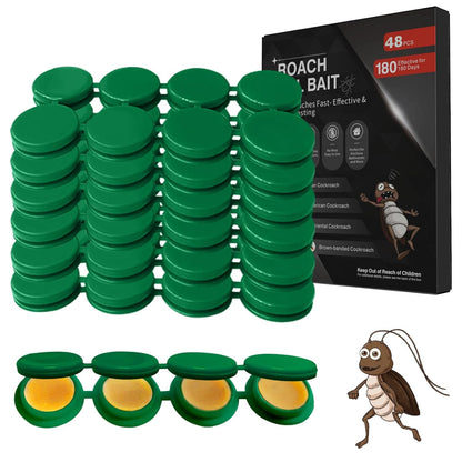 48 Pack Cockroach Gel Bait, Highly Effective Roach Killer Indoor Infestation Solution, Fast Acting Cockroach Killer Indoor Home Kitchen Use, Easy to Apply & No Mess Roach Bait Gel, Long-Lasting