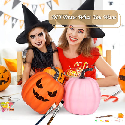 Artmag 6 Inch Large Artificial Pumpkins, 4PCS Big Colorful Pumpkins Faux Foam Harvest Pumpkins for Fall Autumn Thanksgiving Seasonal Holiday Decor Decorations