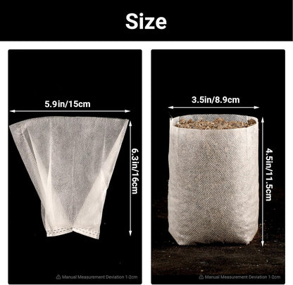100pcs Plant Nursery Bags, 5.9x6.3 inches Non-Woven Fabric Flower Tree Seed Starters, Garden Plants Seedling Grow Pouch Pots for Seed Starting Growing