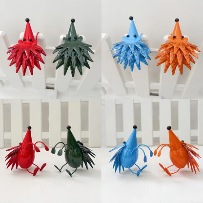 Cute Metal Hedgehog Statues (4PCS) Garden Figurines Outdoor Yard Ornaments for Patio Lawn Flower Beds Farmhouse Home Decor