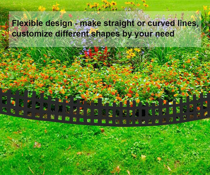 Garden Edging 33FT, Landscape Edging Borders [Extra Tall 4.9IN ] Flexible Lawn Edging Kit with 60pcs Stakes,Mini Plastic Fence for Tree Flowerbeds Grass Yard -Black-2