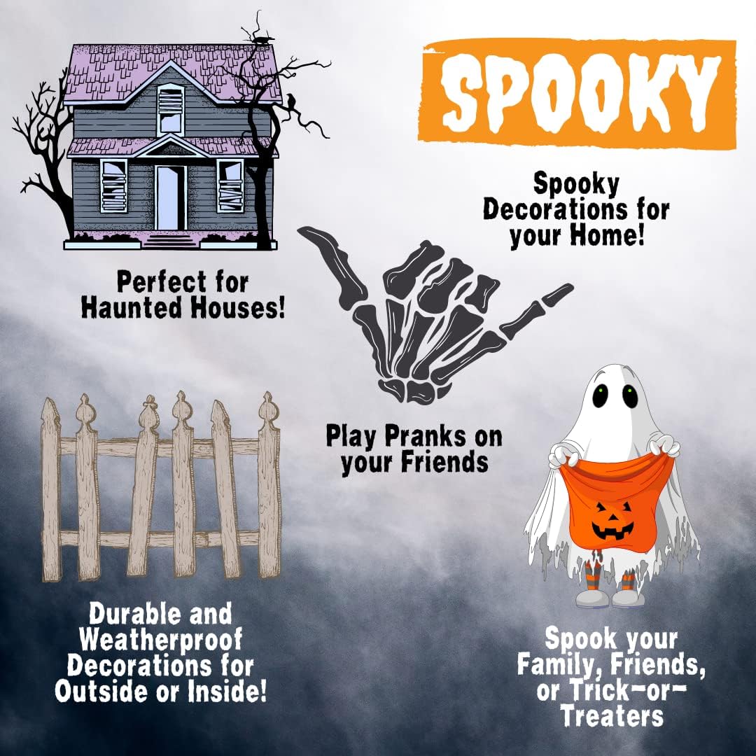 Crocodile Skeleton Halloween Decoration (2 Pack) 20" Long- Weather Resistant for Indoor Outdoor Use- Upgrade Your Fall Lawn Graveyard Haunted House Cemetery Party Props, Spooky Trick or Treating Decor
