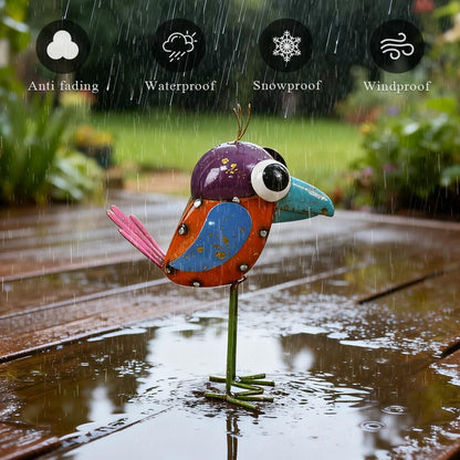 Metal Sparrow Garden Statue -Sparrow Decor Outdoor Sculptures -Garden Decor for Backyard,Patio,Porch,Home -Yard Art Gift for Birthday, Housewarming, Christmas