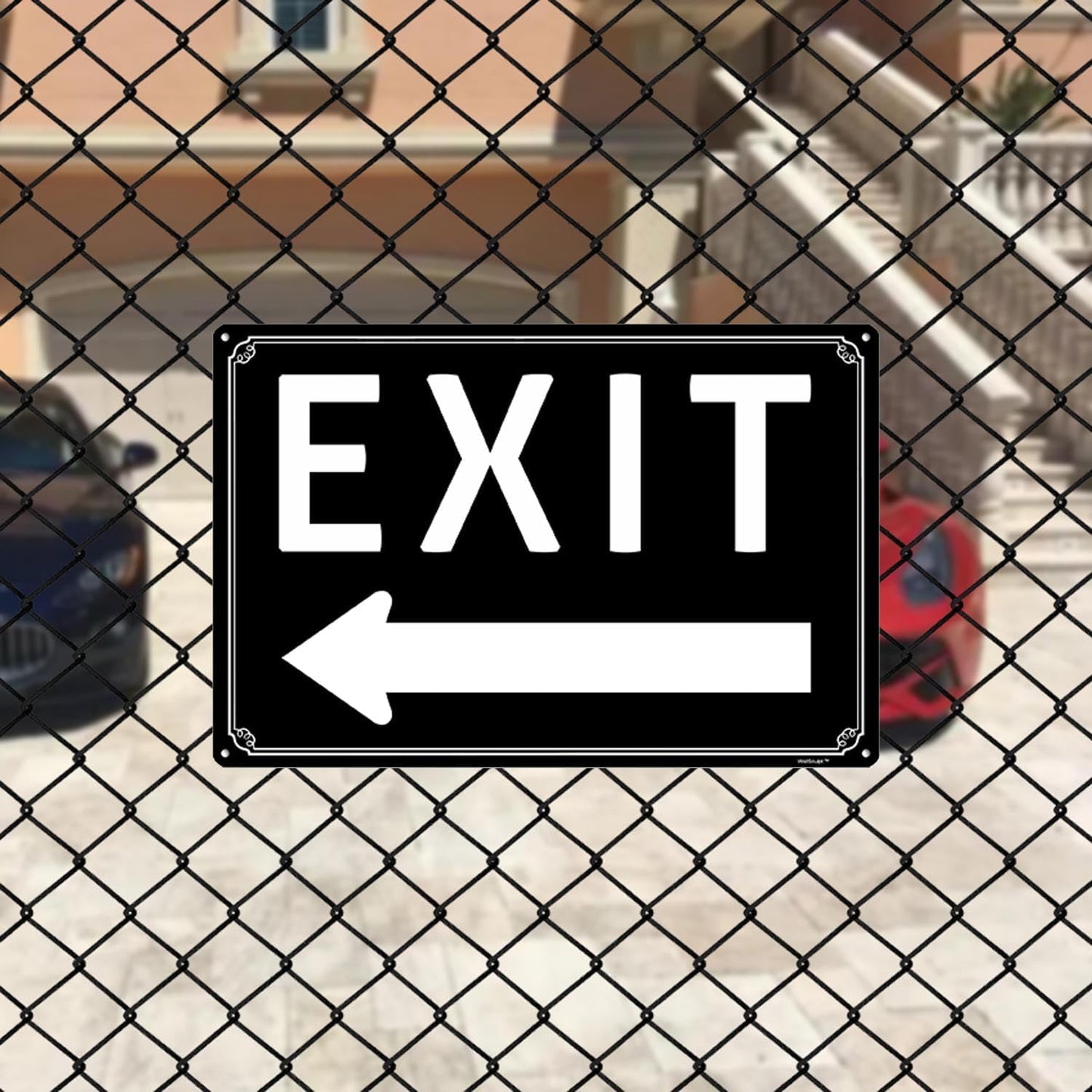 8x12"Exit Sign with Right Arrow - High-Intensity Aluminum Parking Lot Sign, Weatherproof & Fade-Resistant, Ideal for Outdoor & Indoor Use - Curbside Sign(horizontal version)