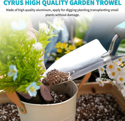 Garden Tools Set for Gardening- 3Pcs Hand Tools Stainless Steel Garden Tool Included Trowel Transplanting Shovel for Digging for Men and Women - CYRUS