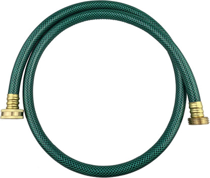 PVC Garden Hose 1/2 Inch Green Heavy Duty Water Hose with Solid Brass Fittings,No Leaking, Flexible,for outdoors,Lawns,Patio (4 FT, Green, Brass Fittings)