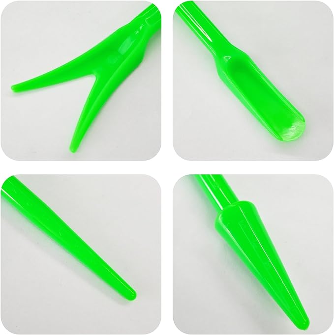 6PCS Mini Garden Hand Succulent Transplanting Tools Set, Plastic Seedling Dibber and Digging Tools for Indoor Gardening, Home Plant Care, Repotting, Lawn Maintenance(Green)