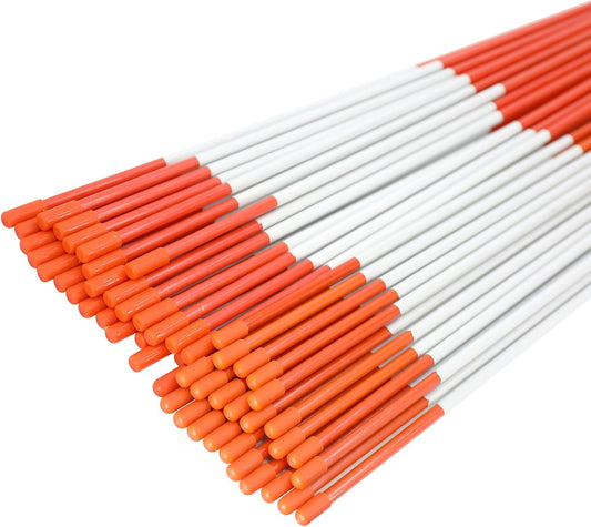 Driveway Markers Snow Stakes 48 inch Plow Stakes Reflective Fiberglass, Orange Pack of 50 for Parking Lots, Walkways