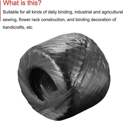 MECCANIXITY Polyester Nylon Plastic Rope Twine Household Bundled for Packing Gardening Craft,150m Length,Black