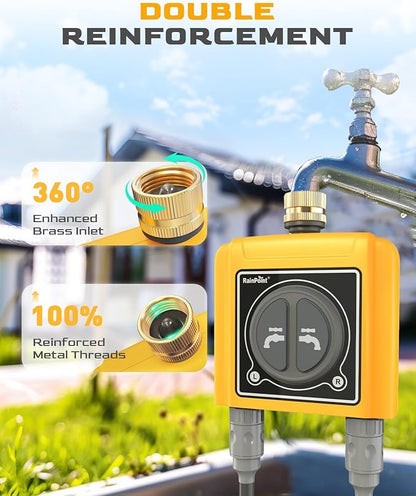 RAINPOINT WiFi Sprinkler Timer 2 Zone, Smart Water Hose Timer 2 Outlet - Timer Only, Without WiFi Hub, Must Use with 2.4Ghz WiFi and TWG004WRF WiFi Hub (Lot Number After 202108)