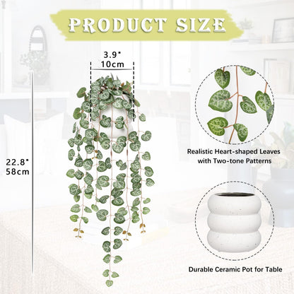 Briful Artificial Plants Indoor Fake Hanging Plants with Bubble Pot Faux Potted Greenery Silk Draping Small Plants for Home Office Shelf Bathroom Decor(Purple, 1 Pack)