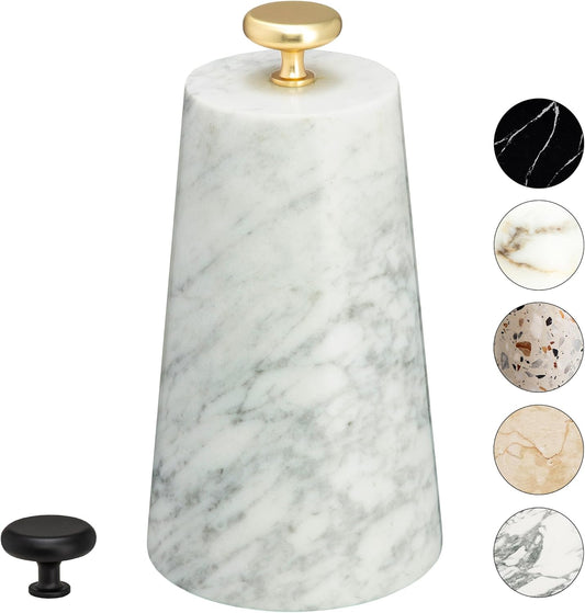 Marble Decorative Door Stop, Cute Door Stopper with Cast Iron Handle, Heavy Weighted Door Stop for